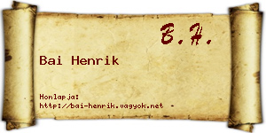 Bai Henrik névjegykártya